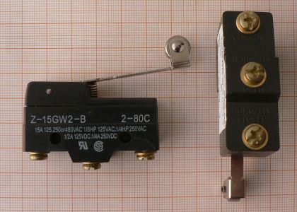 Limitator_micro cu lamela si rola Negru 10A/250V/50*18*33mm