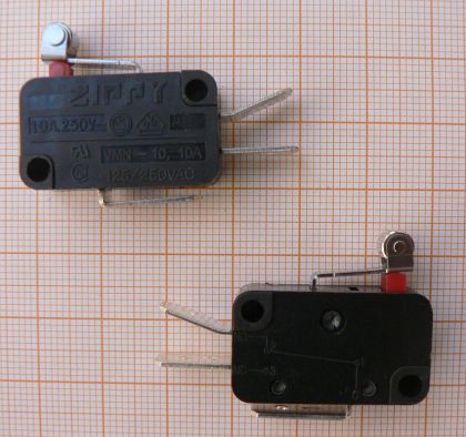 Microintrerupator rosu limitator cu lamela +rola 29mm 220v/20A mm