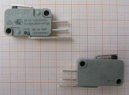 Microintrerupator gri limitator cu lamela scurta 220v/20.1A 16*10*28mm