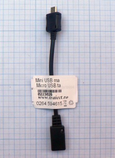 Cablu micro USB tata- mini USB mama, 0, 2 m