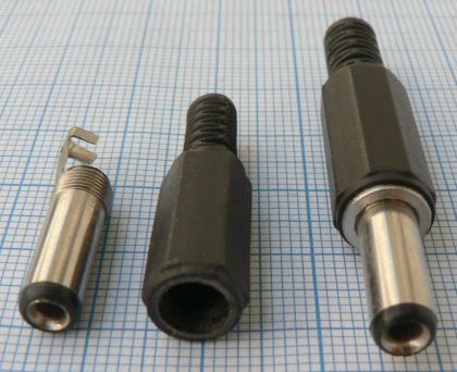 Mufa/conector DC tata 1.7x4.75x10,cablu 5mm