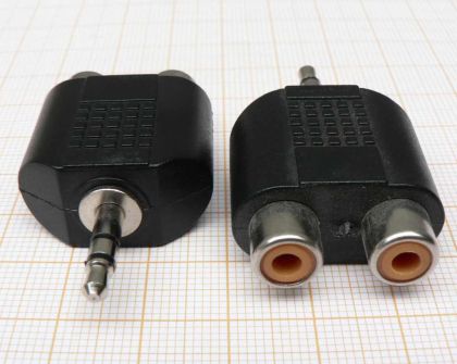 Adaptor/reductie Jack tata 3, 5 stereo -2xRCA mama