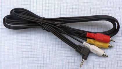 Cablu  JACK 3, 5 tata 4 contate - 3 RCA tata/ 1.5m