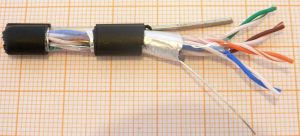 Cablu FTP cat 5, ecrant, rola de 305m 5.8mm, 4*2*1/0, 51CCA +ecranare+autoportant