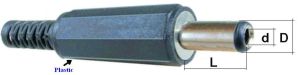 Mufa/conector DC tata 1.5x5.5x10,cablu 5mm