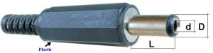 Mufa/conector DC tata 1.7x5.5x10,cablu 5mm